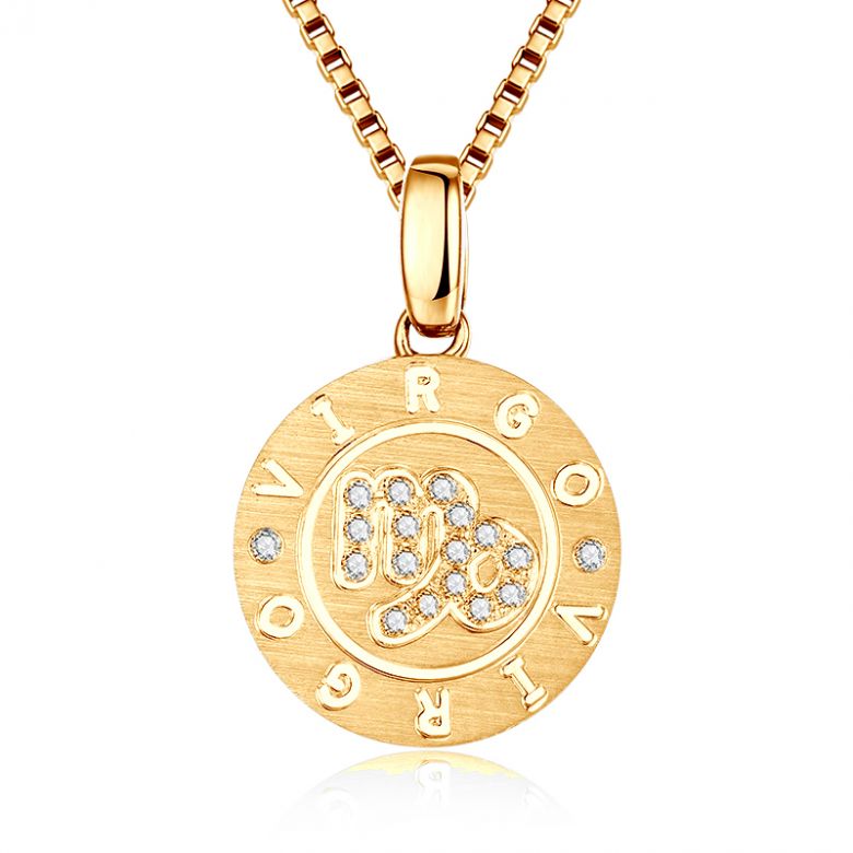 Pendentif Virgo Or jaune. Signe de la vierge. Zodiaque - 1