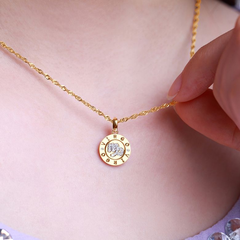 Pendentif Virgo Or jaune. Signe de la vierge. Zodiaque - 4