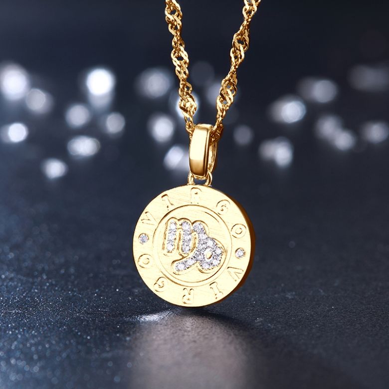 Pendentif Virgo Or jaune. Signe de la vierge. Zodiaque - 3