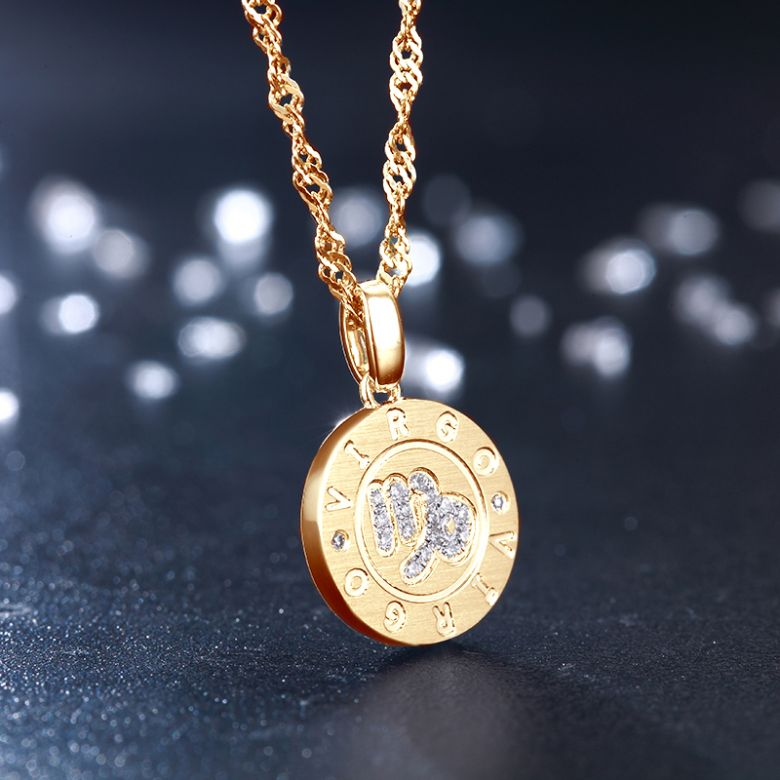 Pendentif Virgo Or jaune. Signe de la vierge. Zodiaque - 5
