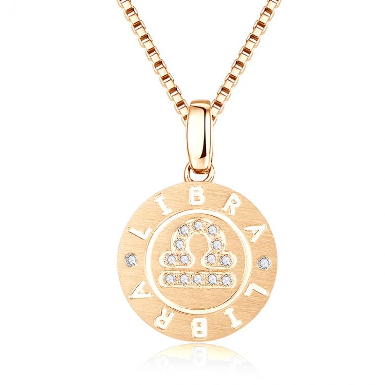 Pendentif Libra Or jaune. Signe de la balance. Zodiaque - 1
