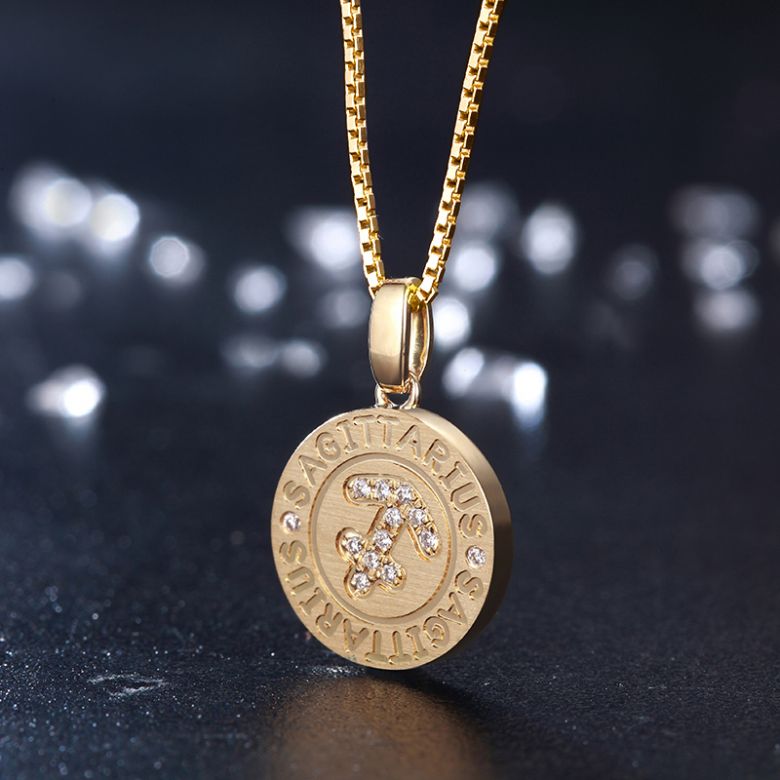 Pendentif Sagittarius Or jaune. Signe du sagittaire. Zodiaque - 3