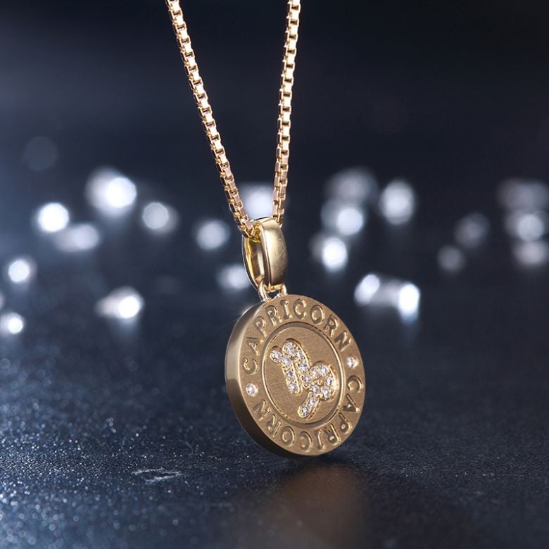 Pendentif Capricorn Or jaune. Signe du capricorne. Zodiaque - 5