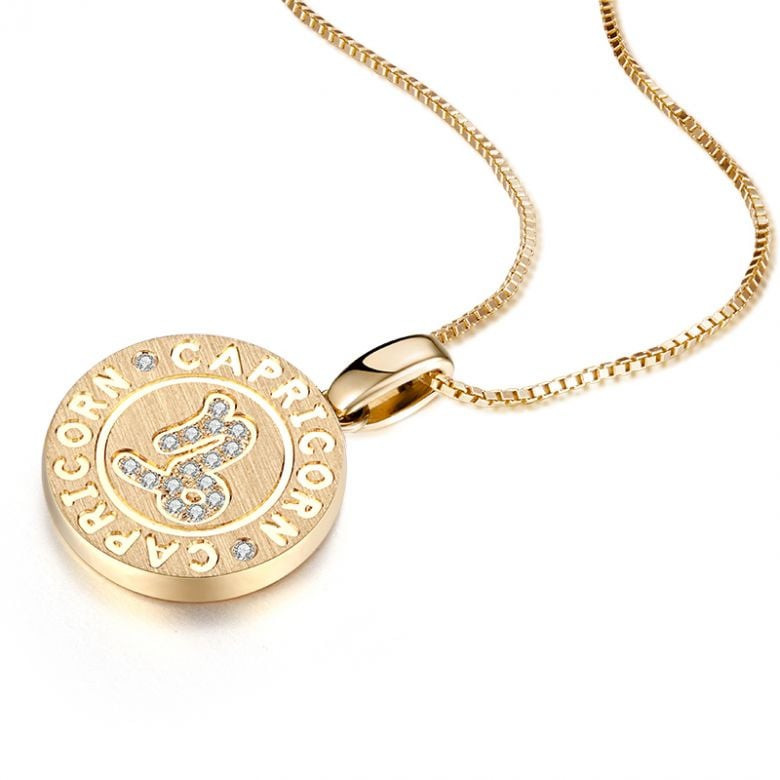 Pendentif Capricorn Or jaune. Signe du capricorne. Zodiaque - 7