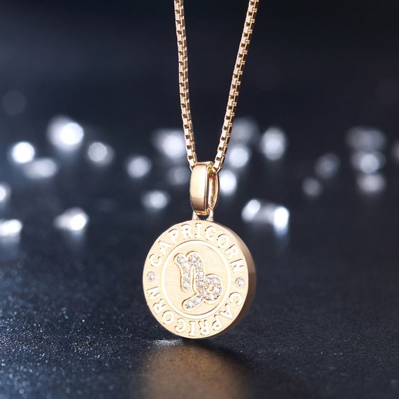 Pendentif Capricorn Or jaune. Signe du capricorne. Zodiaque - 3
