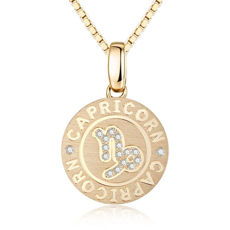 Pendentif Capricorn Or jaune. Signe du capricorne. Zodiaque - 1