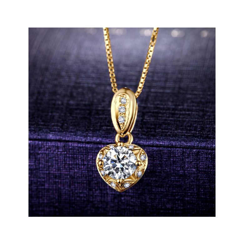 Pendentif Coeur Or jaune 18cts et diamants 0.37ct - 3