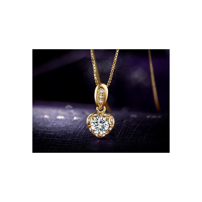 Pendentif Coeur Or jaune 18cts et diamants 0.37ct - 6