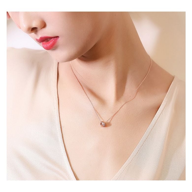 Pendentif Il était une fois... Nous - Noeud Or rose, Diamants I Gemperles - 2