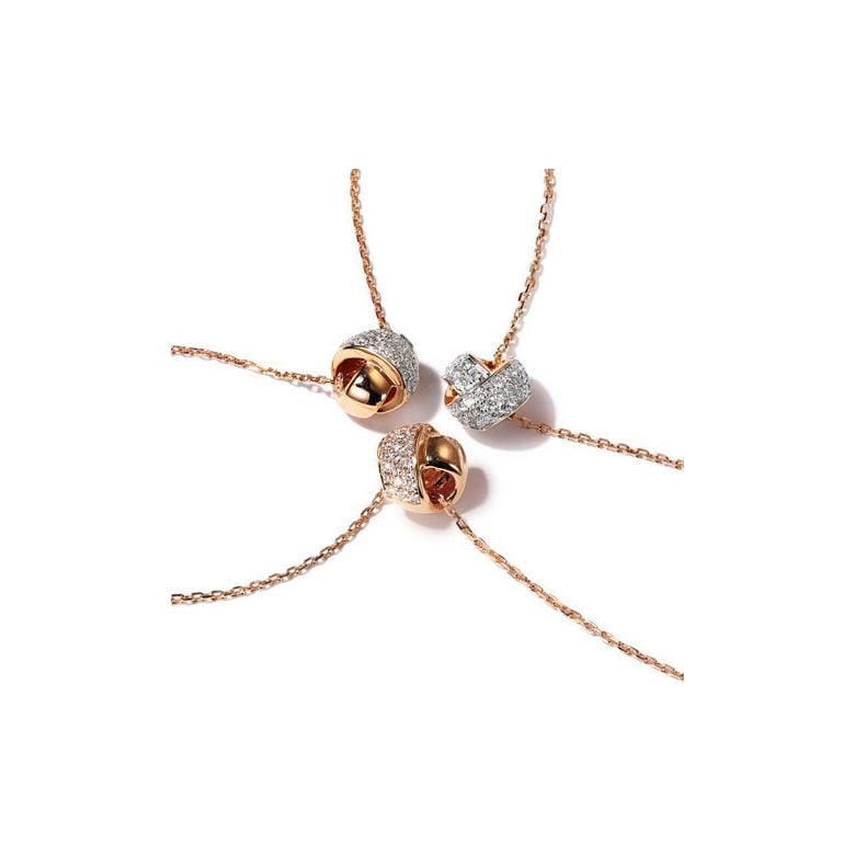 Pendentif Il était une fois... Nous - Noeud Or rose, Diamants I Gemperles - 3