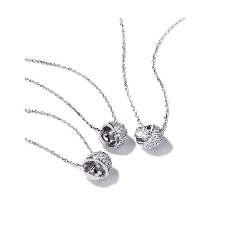 Pendentif Il était une fois... Nous - Noeud Or blanc, Diamants I Gemperles - 4