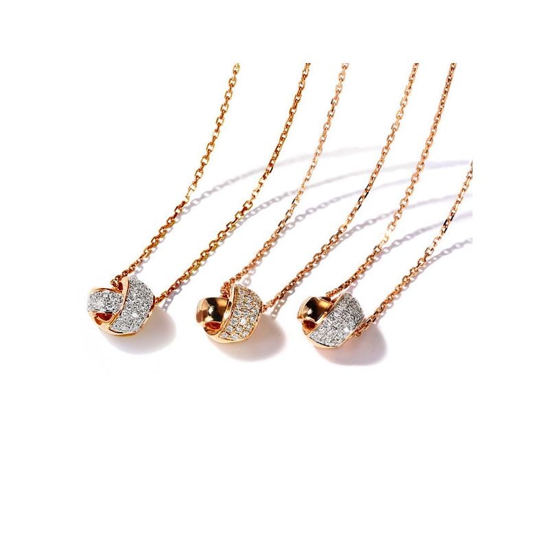 Pendentif Il était une fois... Nous - Noeud Or rose, Diamants I Gemperles - 4
