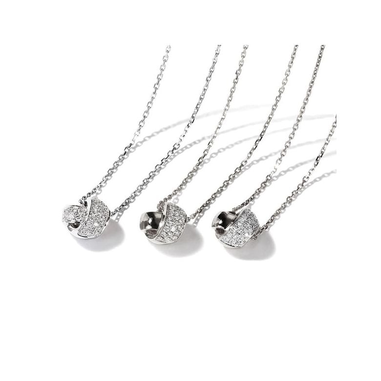 Pendentif Il était une fois... Nous - Noeud Or blanc, Diamants I Gemperles - 1