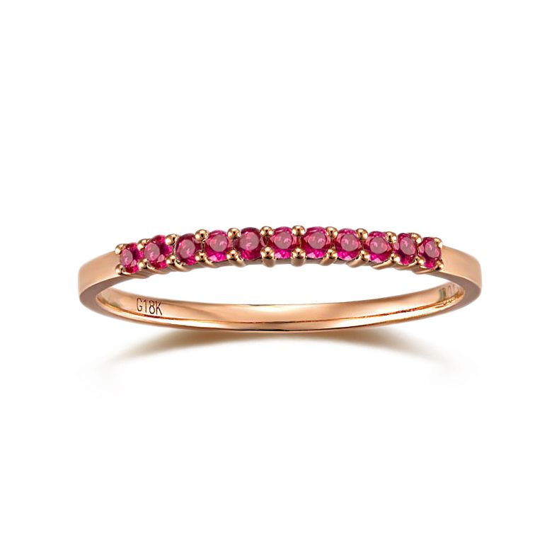 Bague or rose 18 carats - Rubis de Birmanie - Anneau - 5