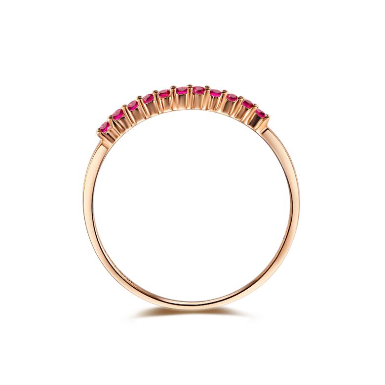 Bague or rose 18 carats - Rubis de Birmanie - Anneau - 4
