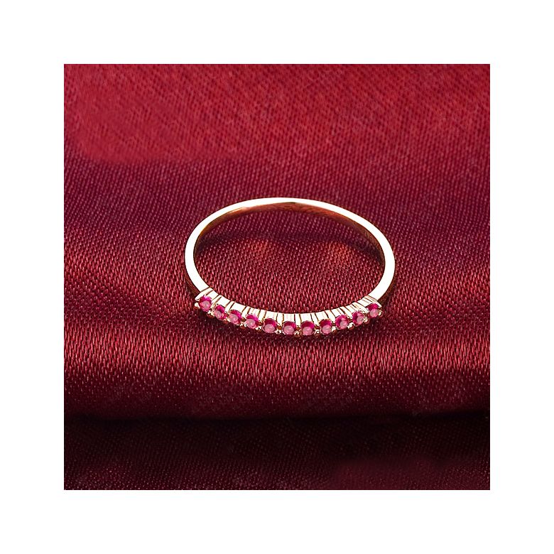 Bague or rose 18 carats - Rubis de Birmanie - Anneau - 3