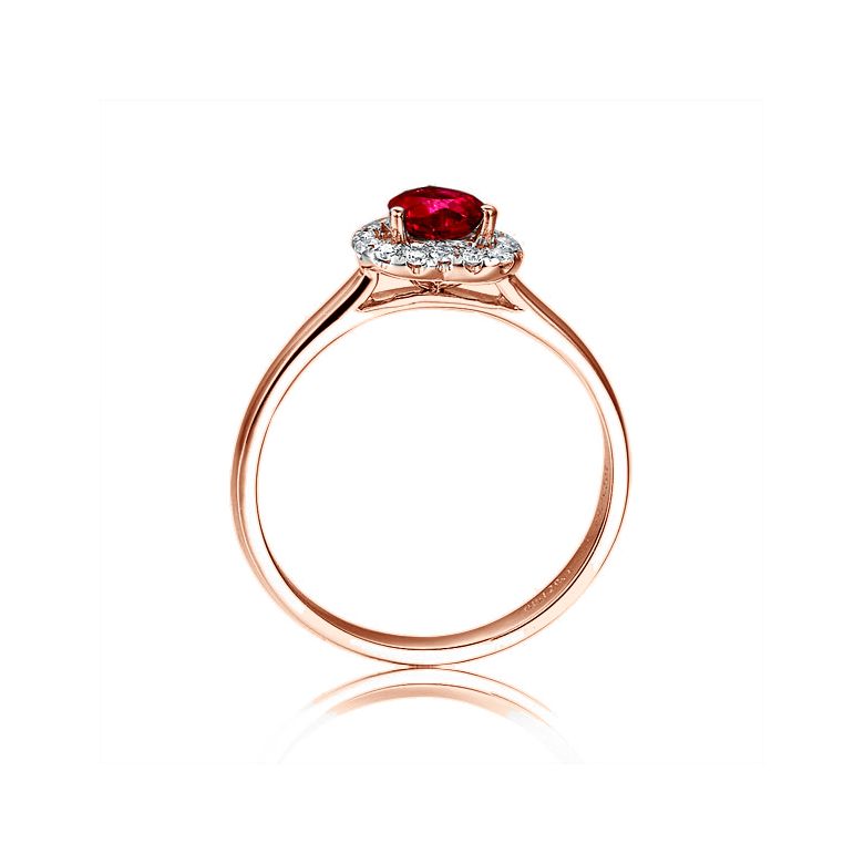 Bague glamour rubis et diamants en or rose - Mon coeur - 3