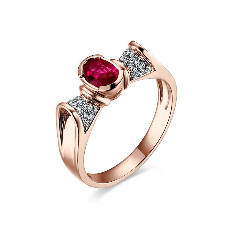 Bague rubis ovale, diamants, or rose - L'esthétique du caractère - 1