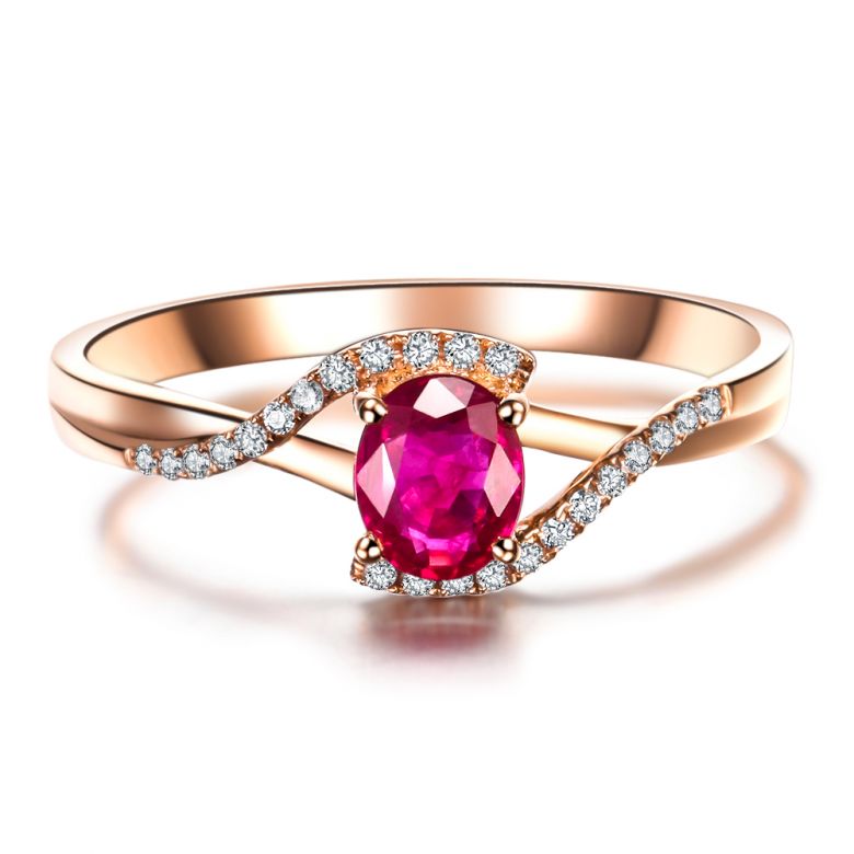 Bague Rubis 0.35ct & Diamants Or Rose 18cts| Gemperles - 8