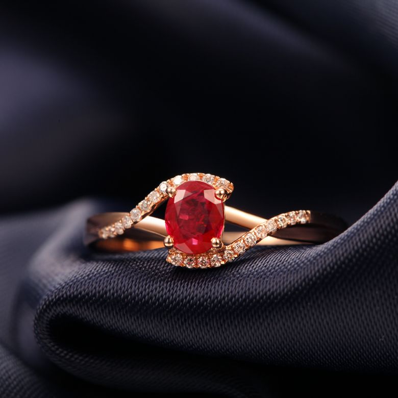 Bague Rubis 0.35ct & Diamants Or Rose 18cts| Gemperles - 4