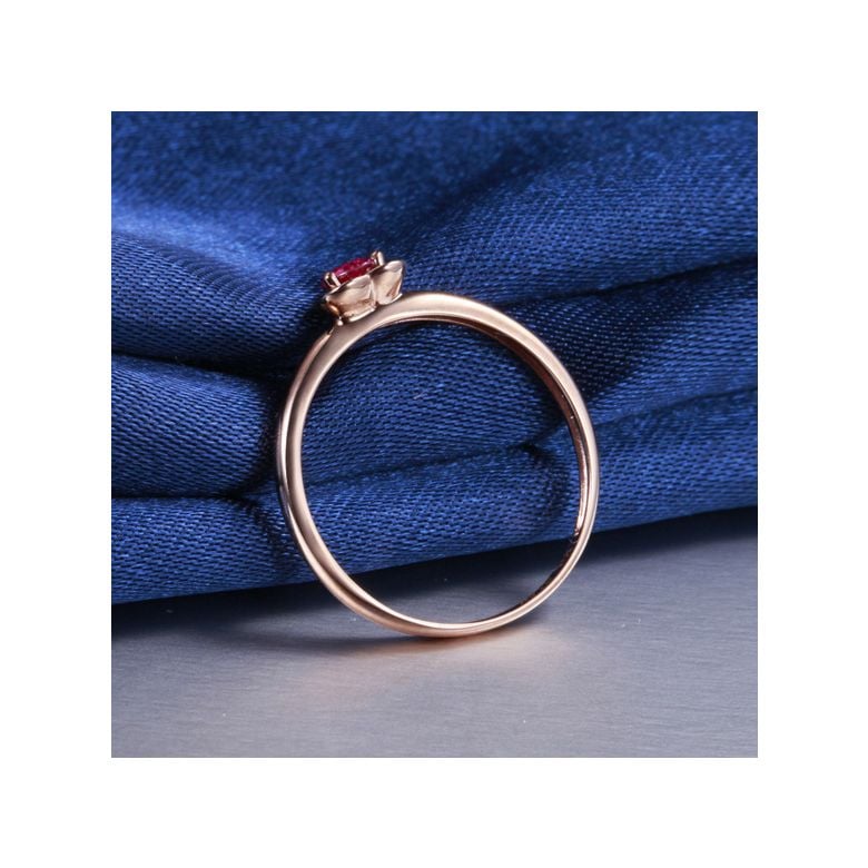 Bague rubis et or rose - Monture coeur - 4