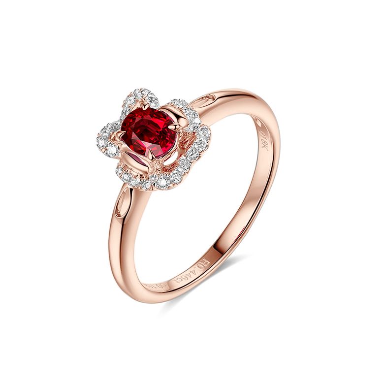 Bague Flamenca Rubis Or rose  - 1