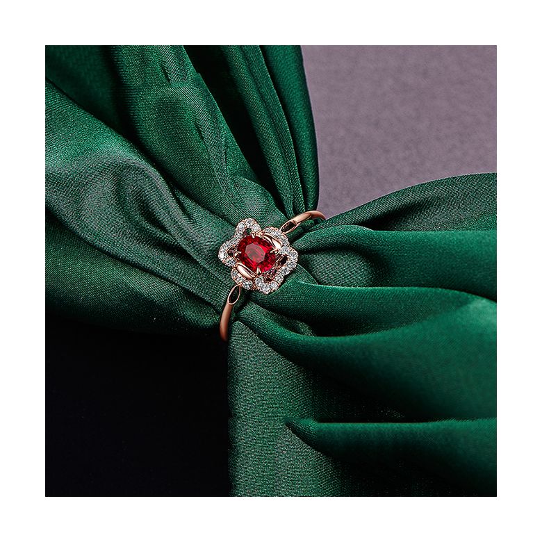 Bague Flamenca Rubis Or rose  - 4