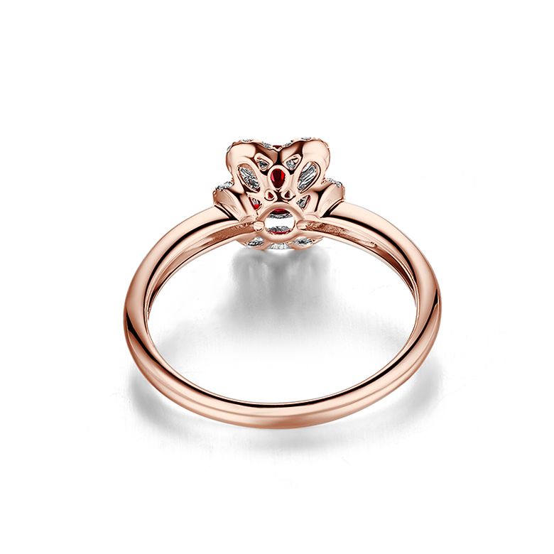 Bague Flamenca Rubis Or rose  - 5