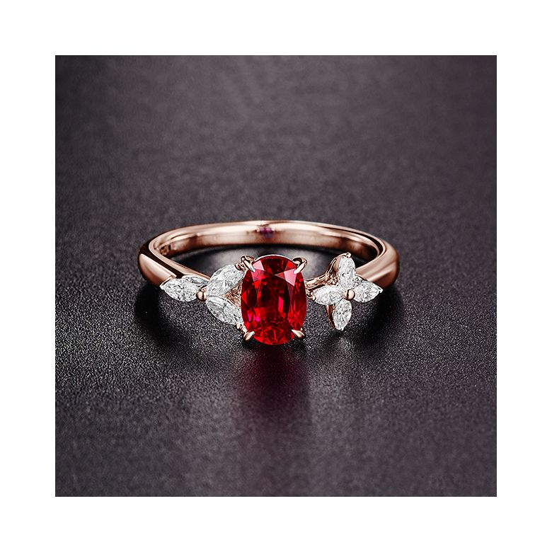Bague La Esmeralda Rubis Or rose Diamants - 4