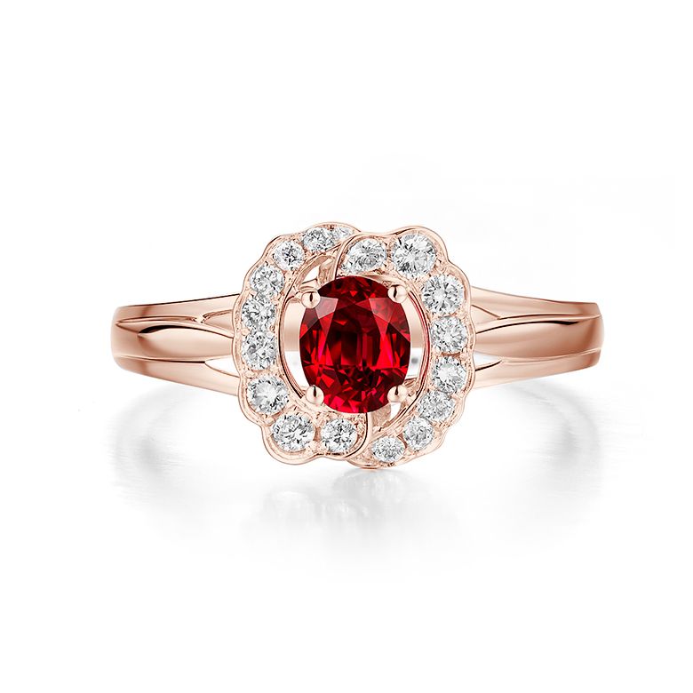 Bague Fiancaille Rubis Or Rose Mulan - 2