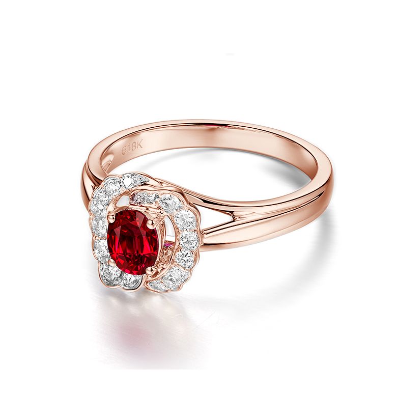 Bague Fiancaille Rubis Or Rose Mulan - 3