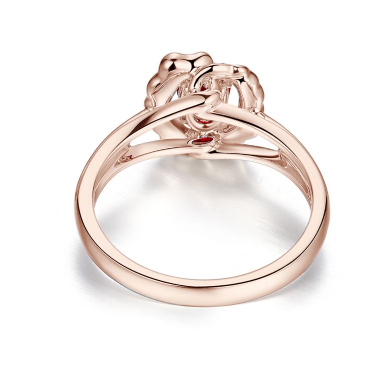 Bague Fiancaille Rubis Or Rose Mulan - 4