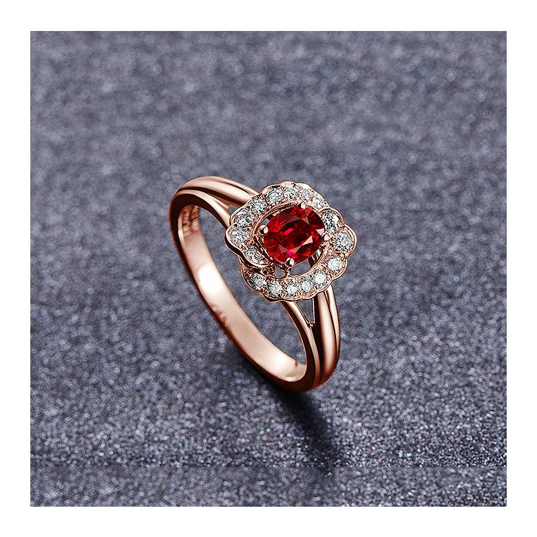 Bague Fiancaille Rubis Or Rose Mulan - 5