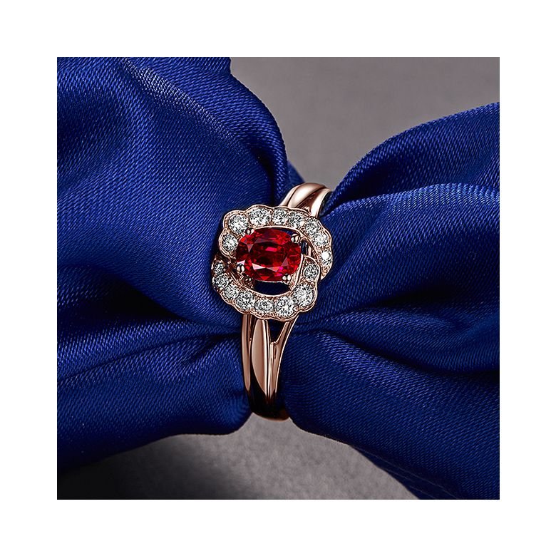 Bague Fiancaille Rubis Or Rose Mulan - 6