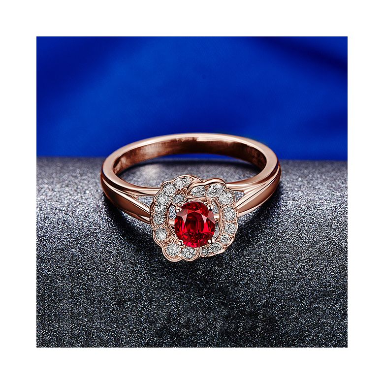 Bague Fiancaille Rubis Or Rose Mulan - 7