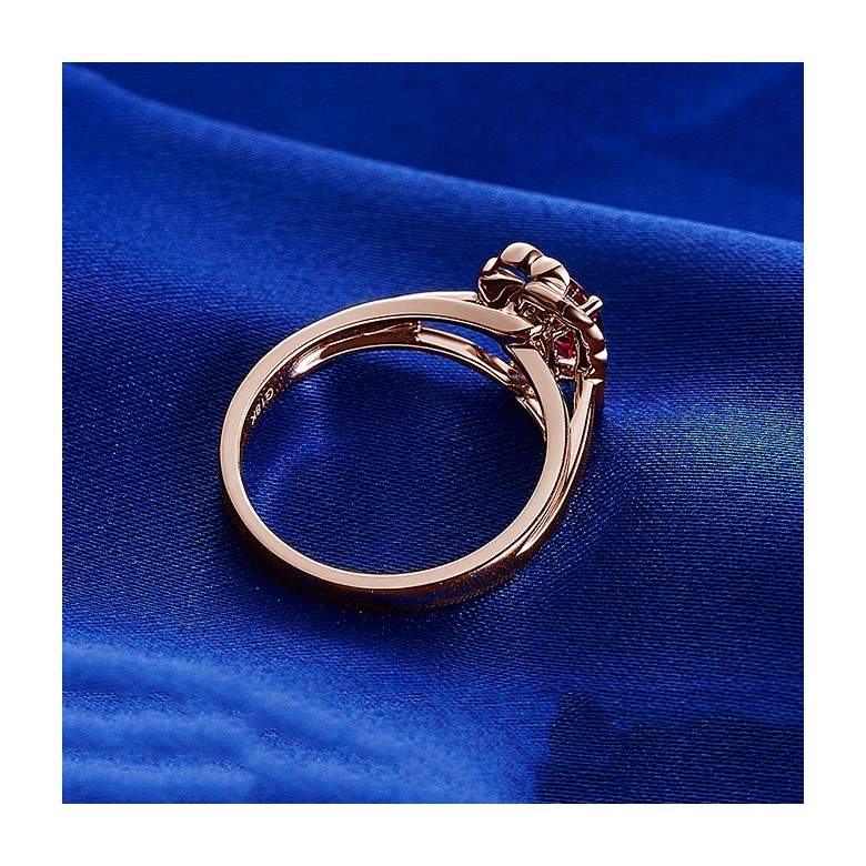 Bague Fiancaille Rubis Or Rose Mulan - 8