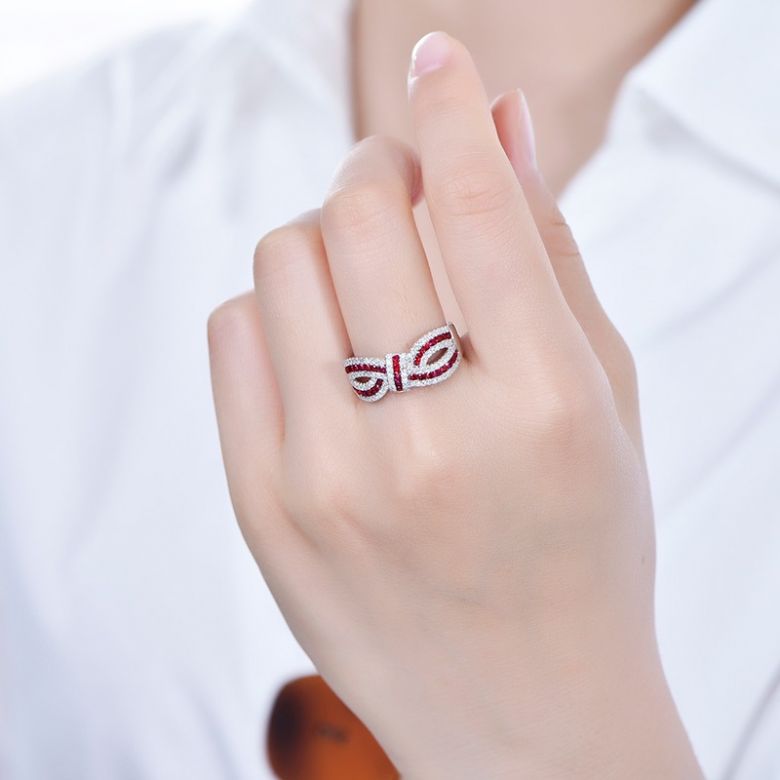 Bague Mandalay I Noeud Or rose, Rubis, Diamant - 2