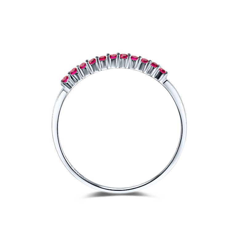 Bague or blanc 18 carats - Rubis de Birmanie - Anneau - 2