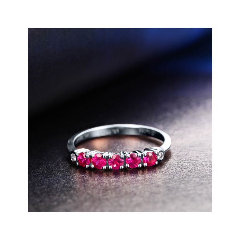 Bague rubis diamants - Sophistiquée et glamour - Or blanc - 3