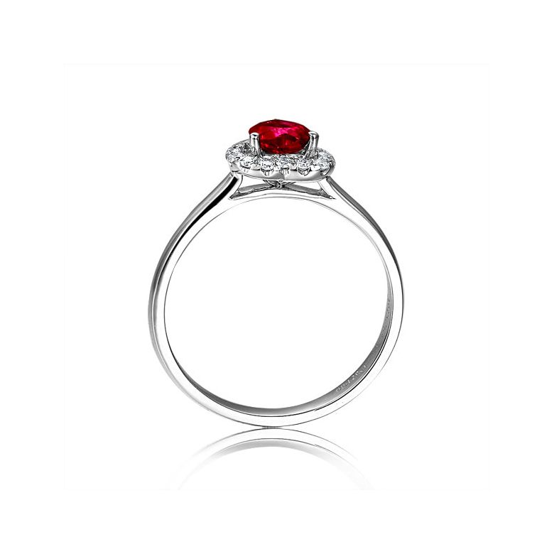 Bague glamour rubis et diamants en or blanc - Mon coeur - 3