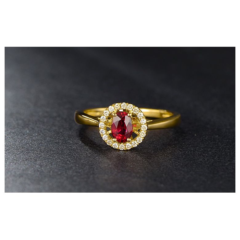 Bague rubis 0.60ct, Or jaune et diamants. Emmène-moi - 4