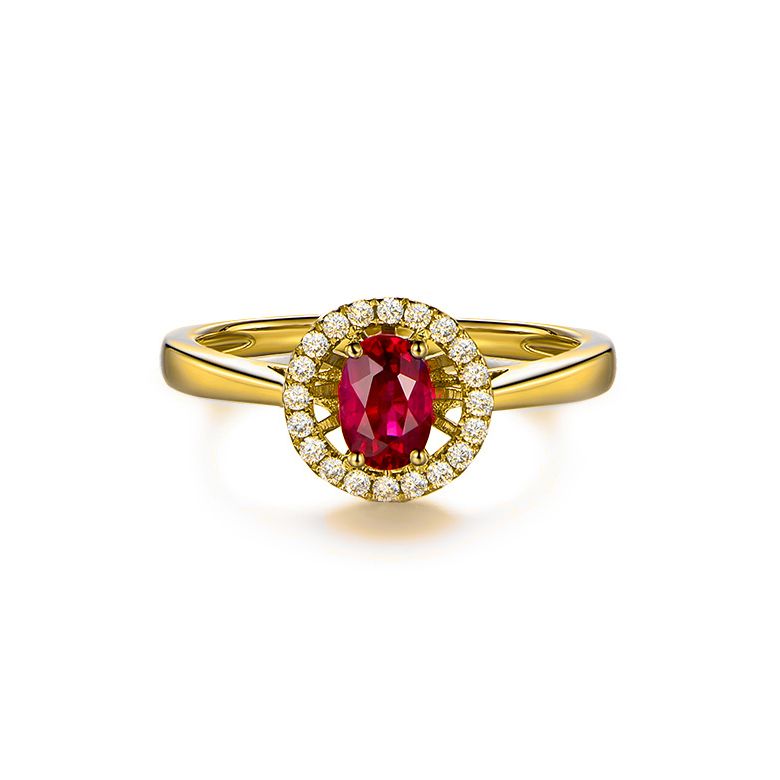 Bague rubis 0.60ct, Or jaune et diamants. Emmène-moi - 7