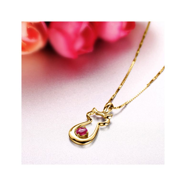 Pendentif rubis or jaune - Mon petit chaton - 3