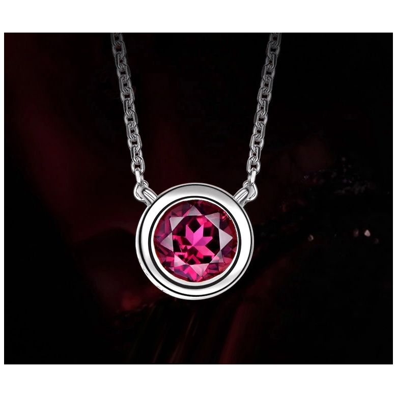 Collier pendentif solitaire rubis Or blanc - 2