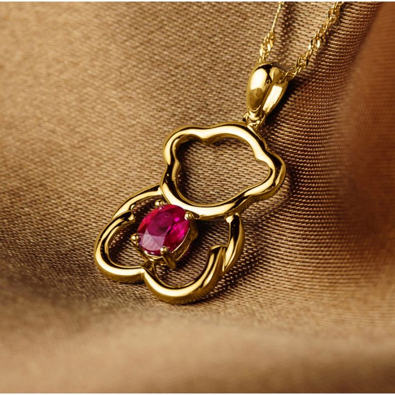 Pendentif or jaune rubis 0.35 carat - Mon petit ourson - 2
