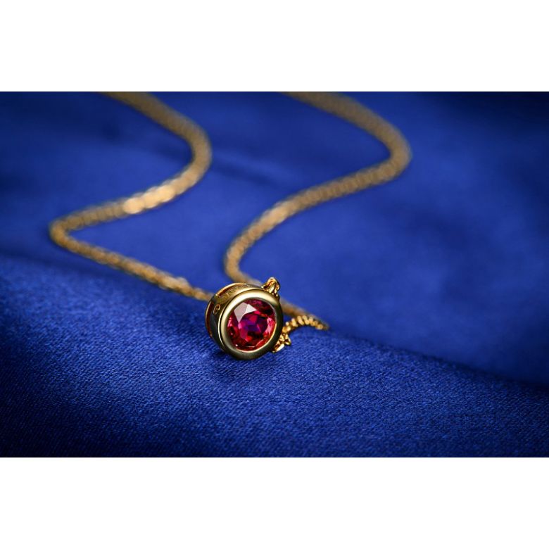 Collier pendentif solitaire rubis Or jaune - 5