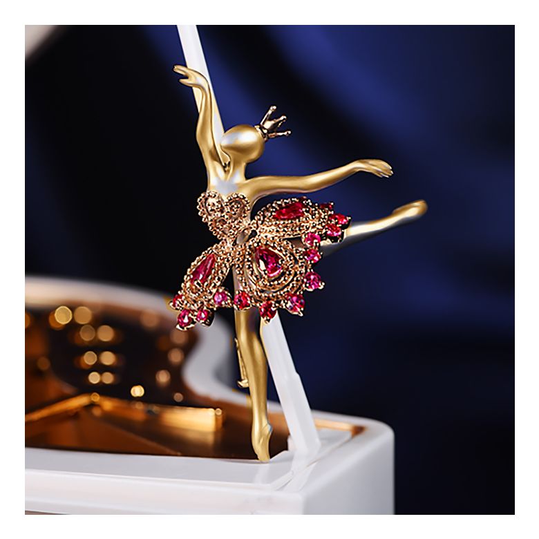 Pendentif Princesse Ballerina - Broche Or jaune et rose - Rubis - 7