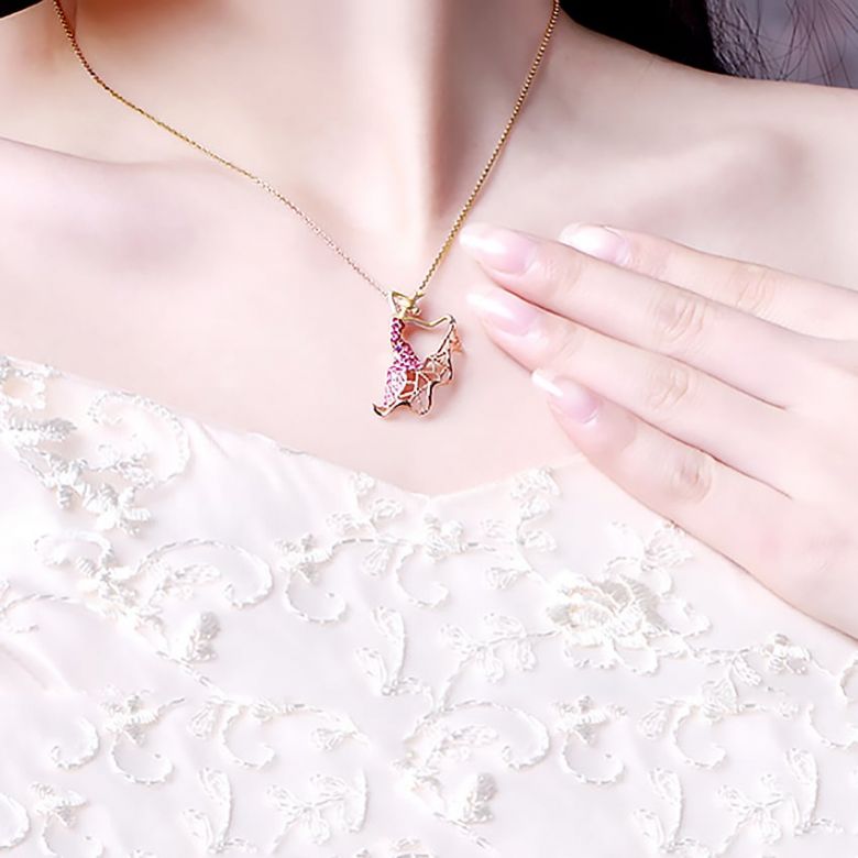 Pendentif Flamenco - Pendentif danseuse de flamenco - Or jaune & rose , Rubis - 3
