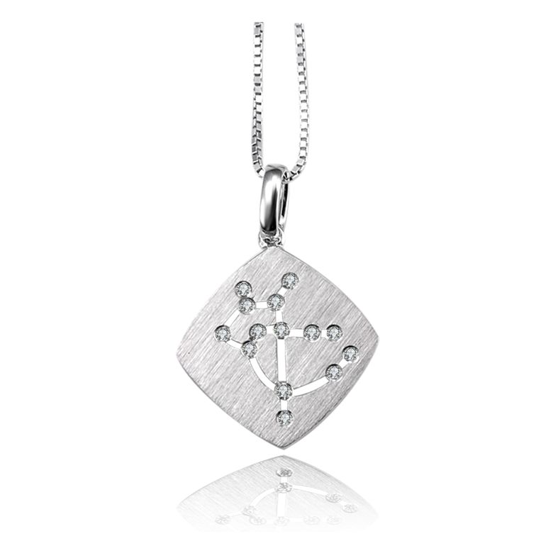 Pendentif zodiaque - Constellation sagittaire - Or blanc, diamants - 1