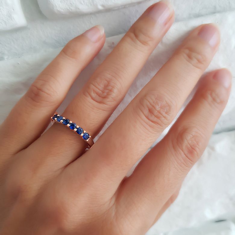 Bague saphir - Sophistiquée et Glamour - Or rose - 6